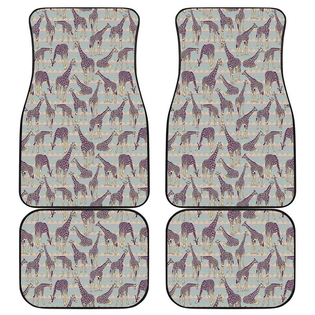 Aztec Giraffe Pattern Print Front and Back Car Floor Mats