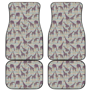 Aztec Giraffe Pattern Print Front and Back Car Floor Mats