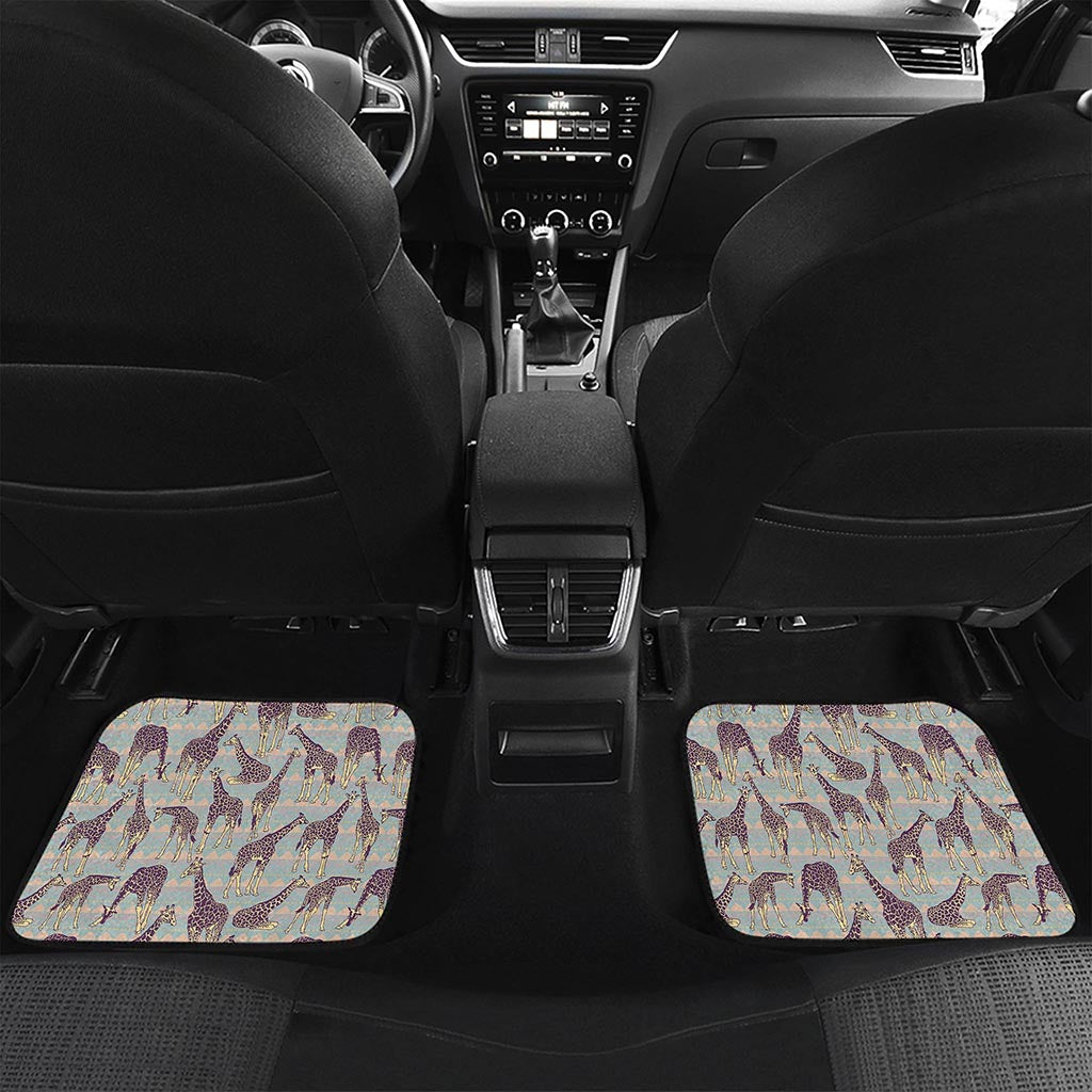 Aztec Giraffe Pattern Print Front and Back Car Floor Mats