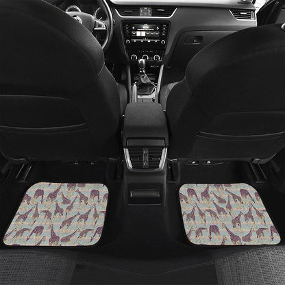 Aztec Giraffe Pattern Print Front and Back Car Floor Mats