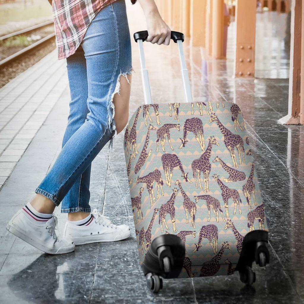 Aztec Giraffe Pattern Print Luggage Cover GearFrost