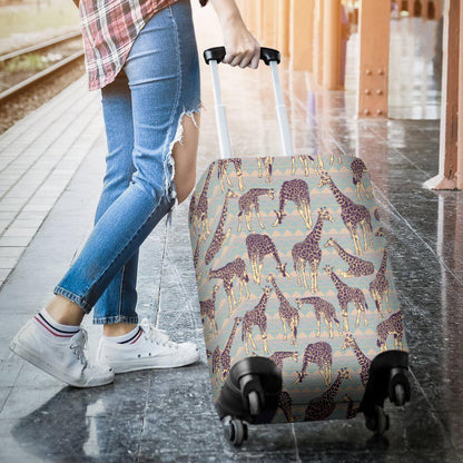 Aztec Giraffe Pattern Print Luggage Cover GearFrost