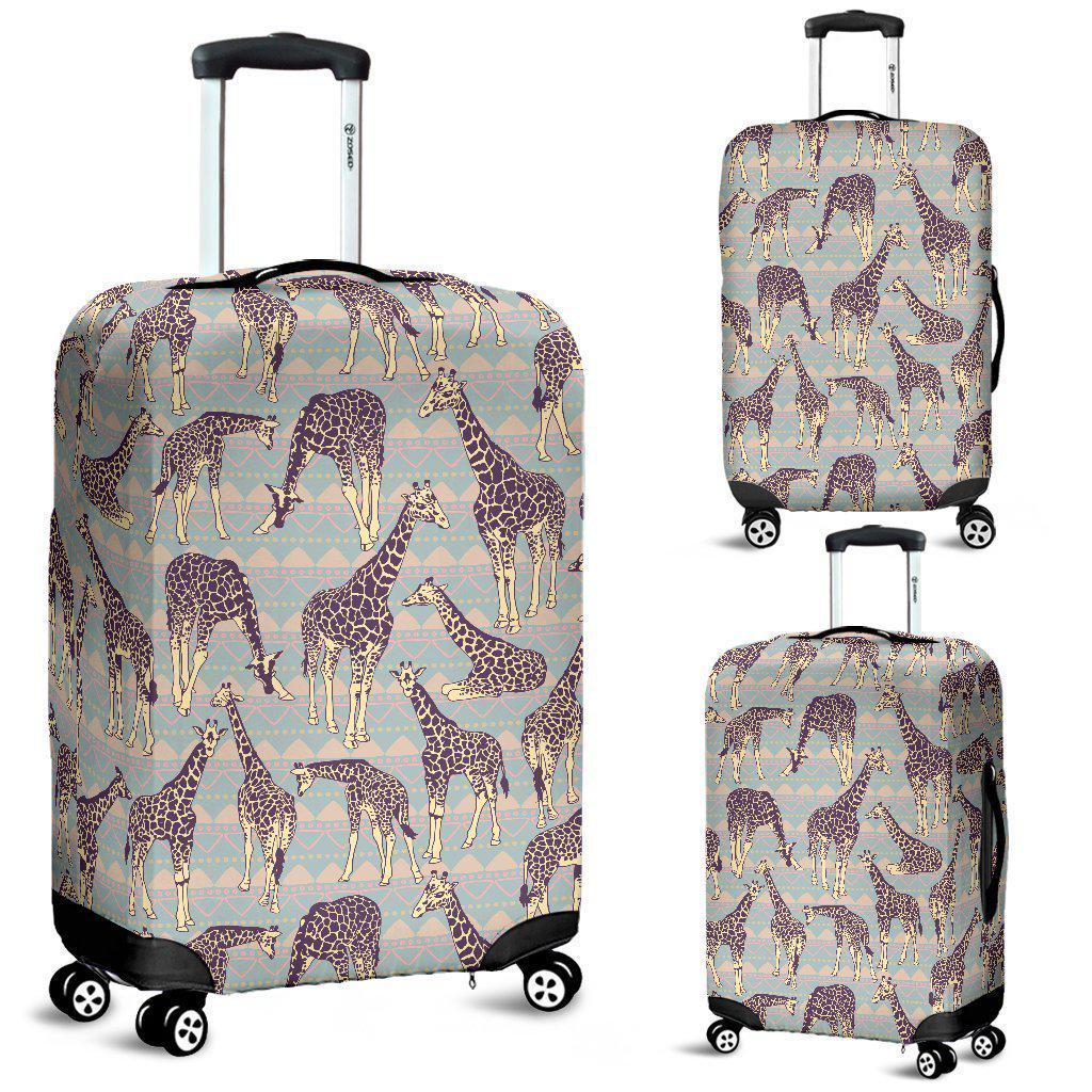 Aztec Giraffe Pattern Print Luggage Cover GearFrost