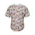 Aztec Giraffe Pattern Print Men's Baseball Jersey