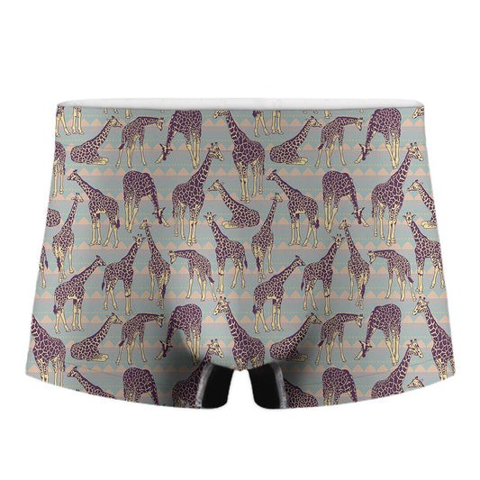Aztec Giraffe Pattern Print Men's Boxer Briefs