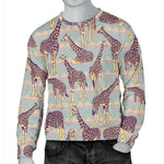 Aztec Giraffe Pattern Print Men's Crewneck Sweatshirt GearFrost