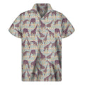 Aztec Giraffe Pattern Print Men's Short Sleeve Shirt
