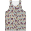 Aztec Giraffe Pattern Print Men's Tank Top