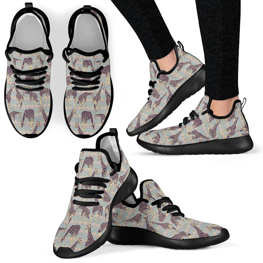 Aztec Giraffe Pattern Print Mesh Knit Shoes GearFrost