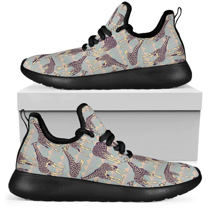 Aztec Giraffe Pattern Print Mesh Knit Shoes GearFrost
