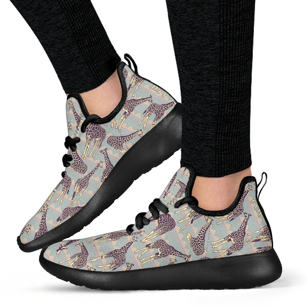 Aztec Giraffe Pattern Print Mesh Knit Shoes GearFrost
