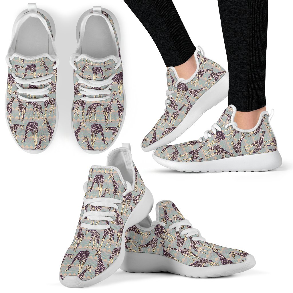 Aztec Giraffe Pattern Print Mesh Knit Shoes GearFrost