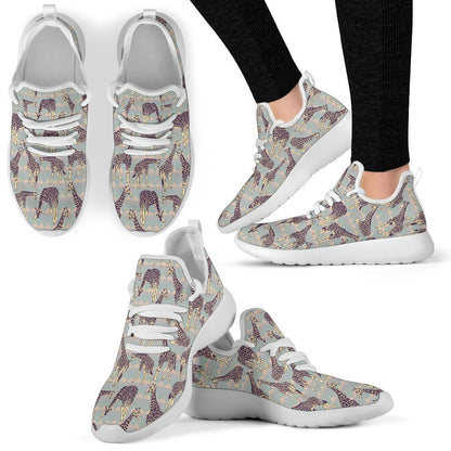 Aztec Giraffe Pattern Print Mesh Knit Shoes GearFrost