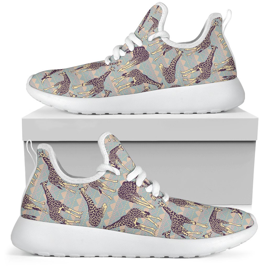 Aztec Giraffe Pattern Print Mesh Knit Shoes GearFrost