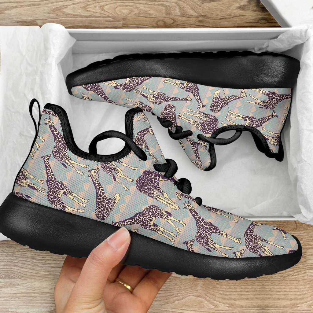 Aztec Giraffe Pattern Print Mesh Knit Shoes GearFrost