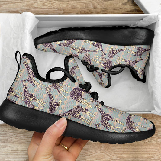 Aztec Giraffe Pattern Print Mesh Knit Shoes GearFrost