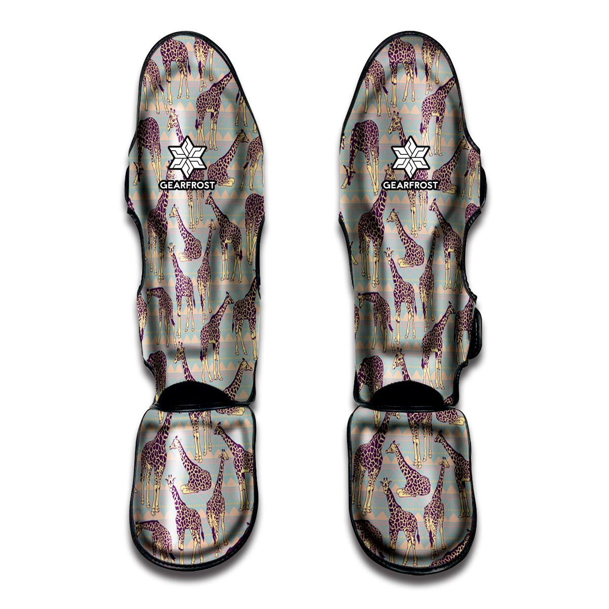 Aztec Giraffe Pattern Print Muay Thai Shin Guard