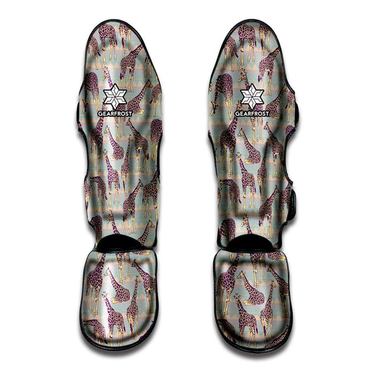 Aztec Giraffe Pattern Print Muay Thai Shin Guard