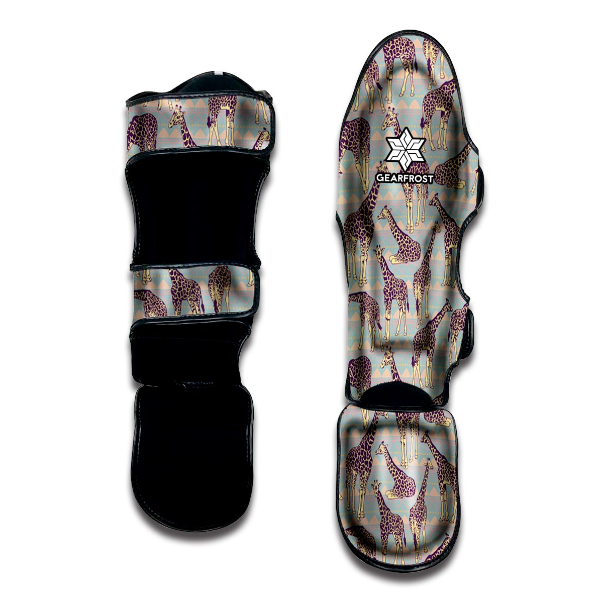 Aztec Giraffe Pattern Print Muay Thai Shin Guard