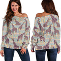 Aztec Giraffe Pattern Print Off The Shoulder Sweatshirt