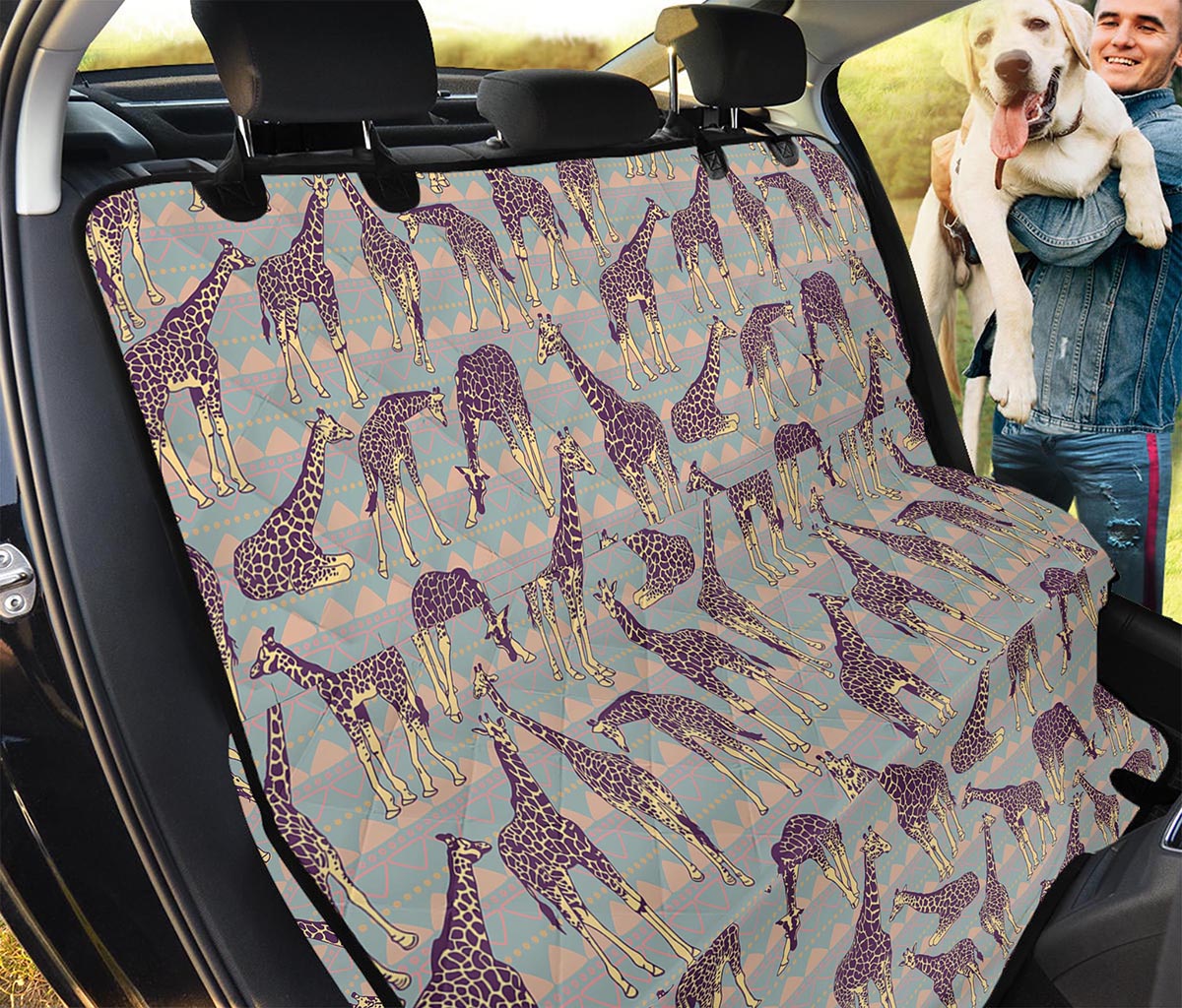 Aztec Giraffe Pattern Print Pet Car Back Seat Cover