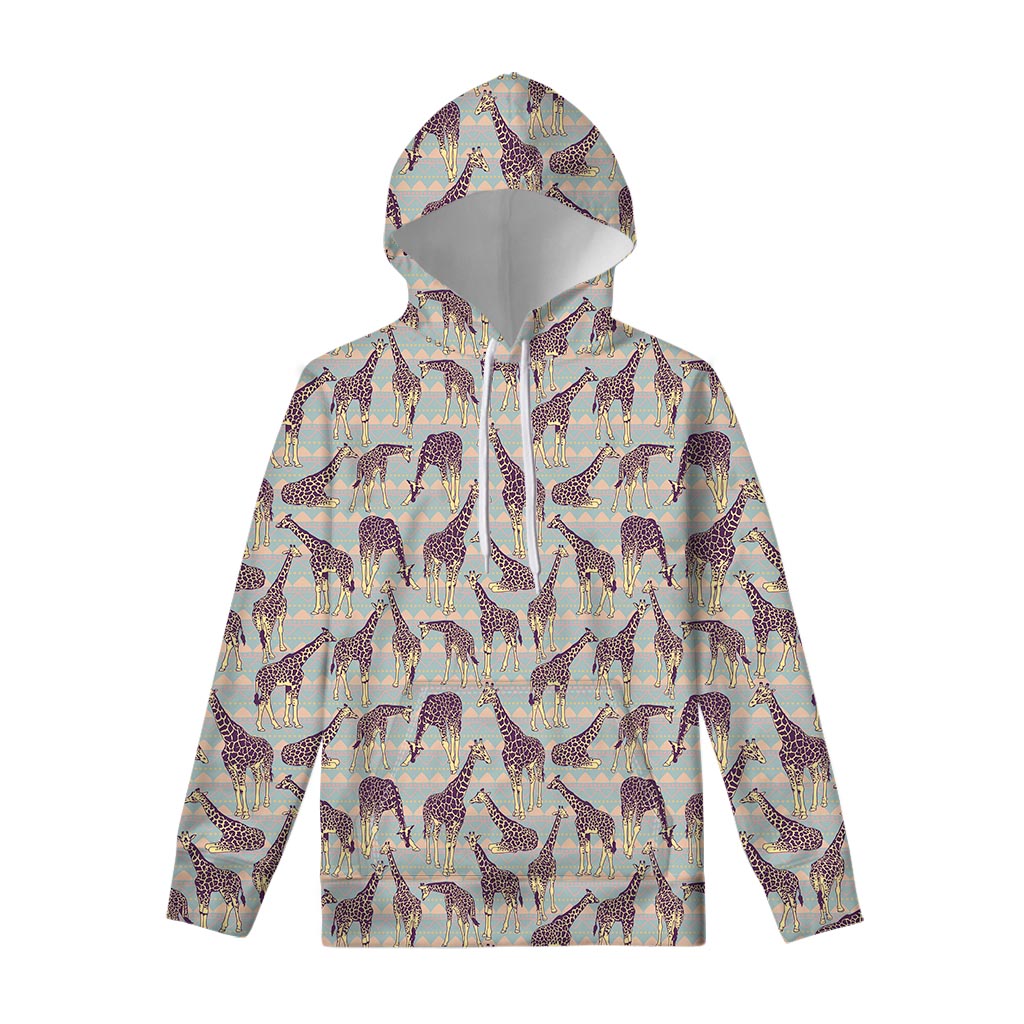 Aztec Giraffe Pattern Print Pullover Hoodie