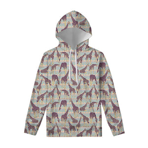 Aztec Giraffe Pattern Print Pullover Hoodie