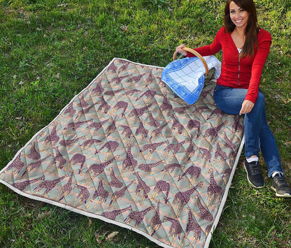 Aztec Giraffe Pattern Print Quilt