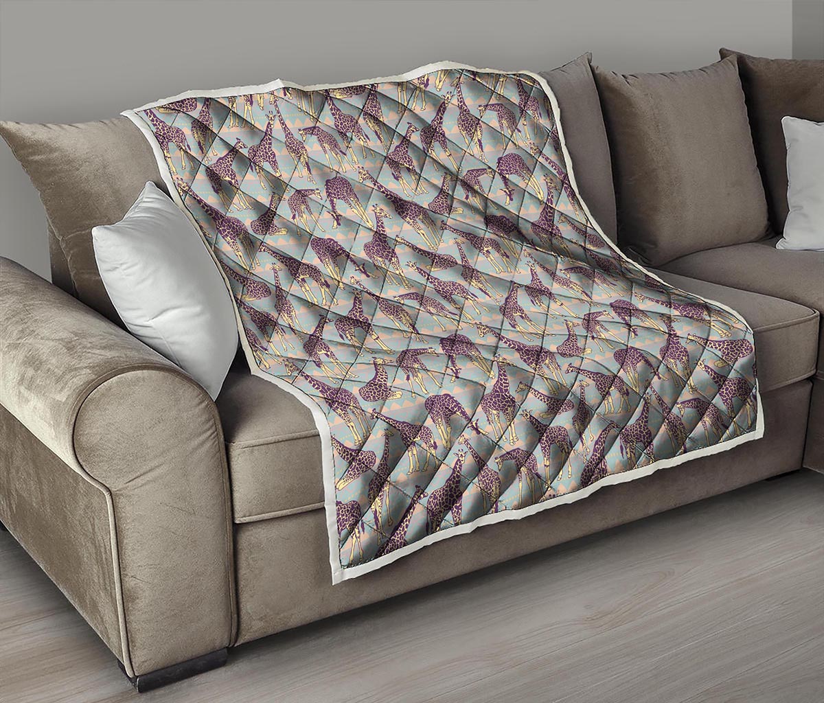 Aztec Giraffe Pattern Print Quilt