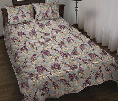 Aztec Giraffe Pattern Print Quilt Bed Set