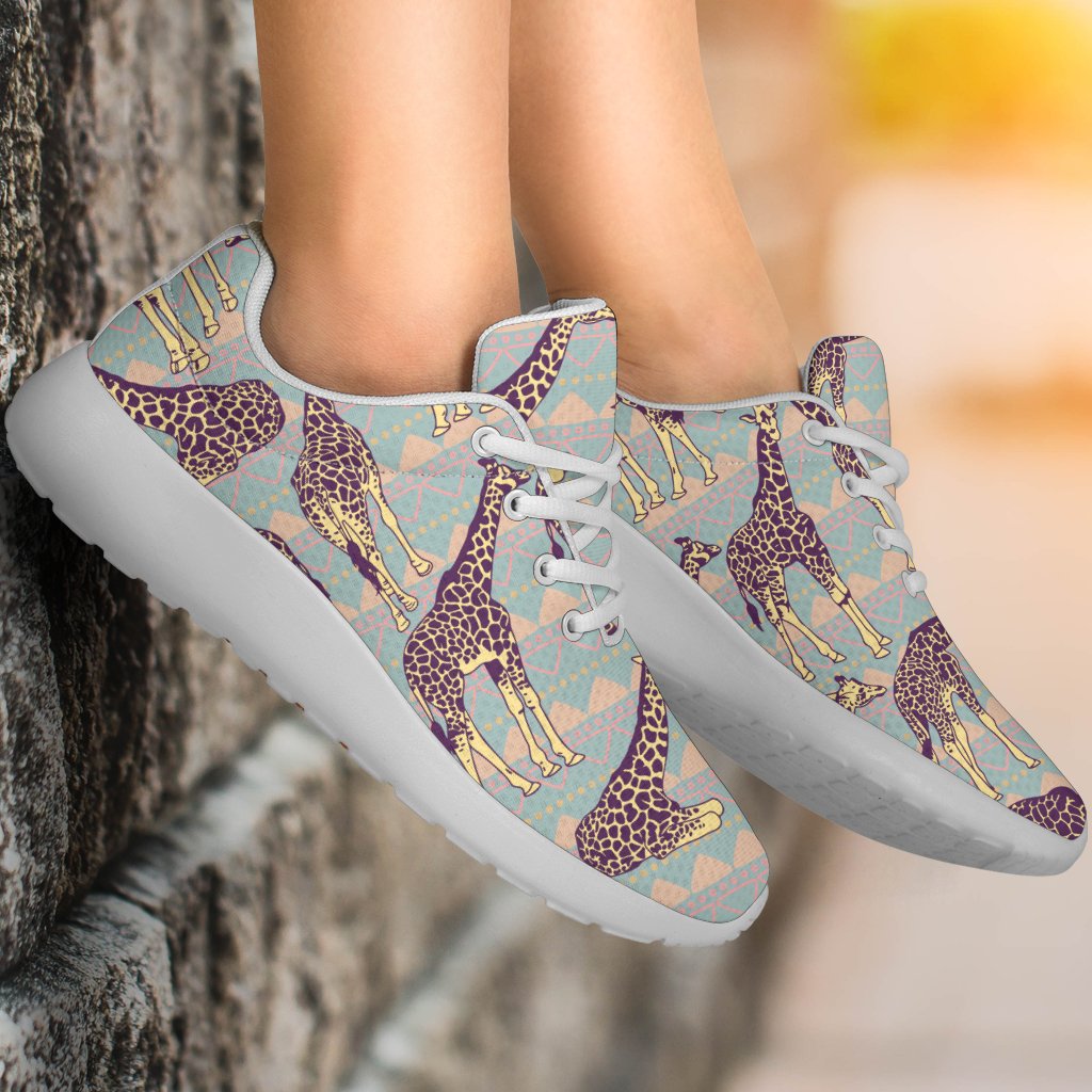 Aztec Giraffe Pattern Print Sport Shoes GearFrost