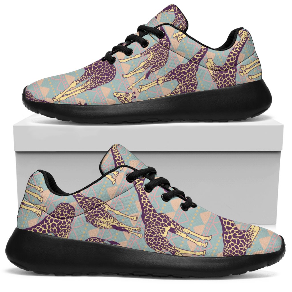 Aztec Giraffe Pattern Print Sport Shoes GearFrost