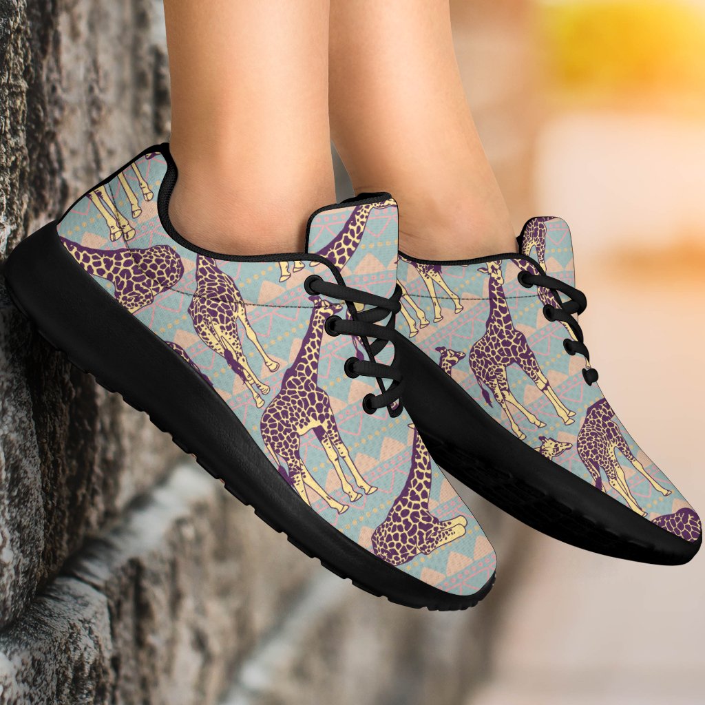 Aztec Giraffe Pattern Print Sport Shoes GearFrost