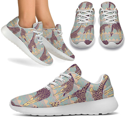 Aztec Giraffe Pattern Print Sport Shoes GearFrost