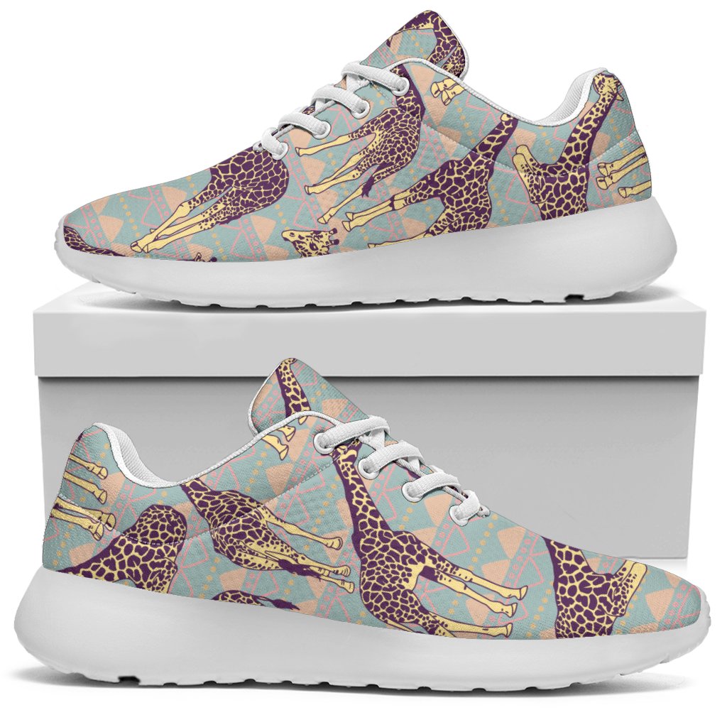 Aztec Giraffe Pattern Print Sport Shoes GearFrost