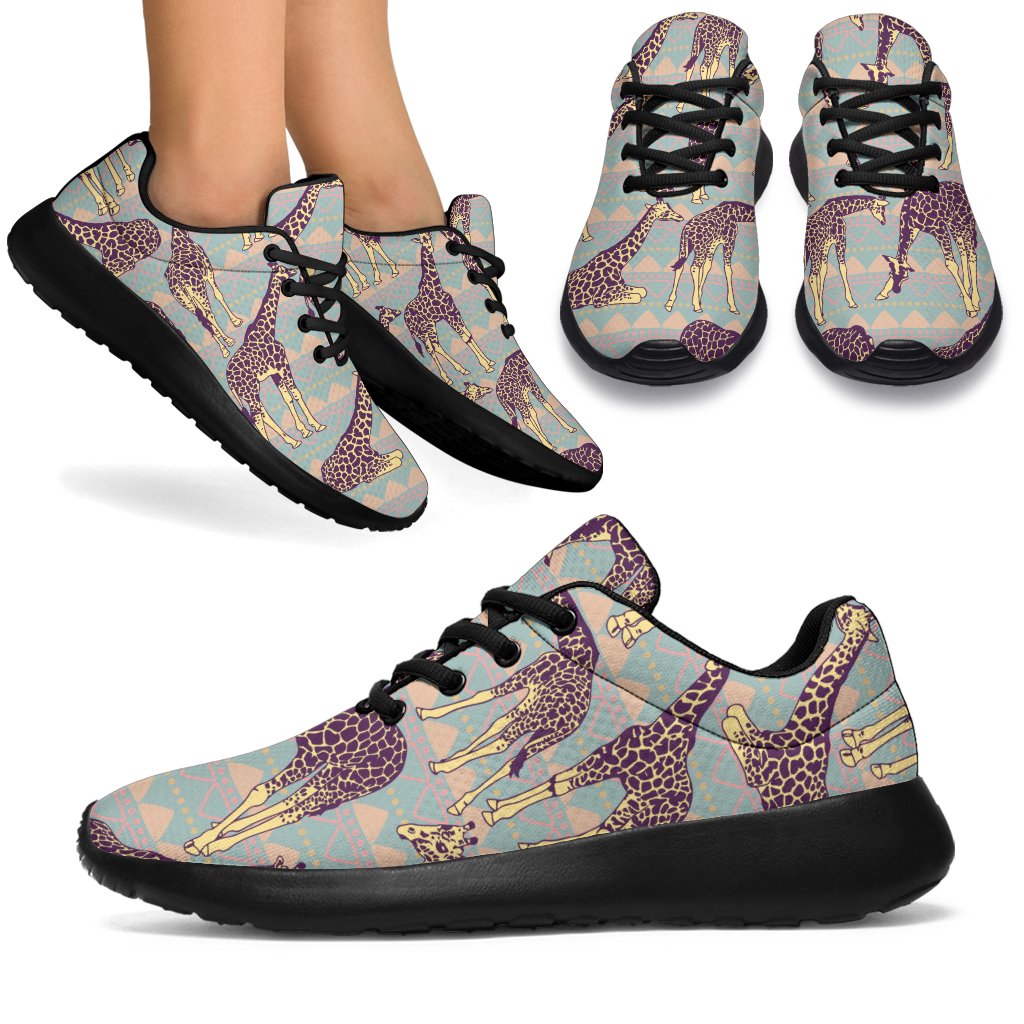 Aztec Giraffe Pattern Print Sport Shoes GearFrost