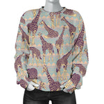 Aztec Giraffe Pattern Print Women's Crewneck Sweatshirt GearFrost