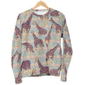 Aztec Giraffe Pattern Print Women's Crewneck Sweatshirt