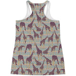 Aztec Giraffe Pattern Print Women's Racerback Tank Top