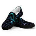 Aztec Tribal Galaxy Pattern Print Black Slip On Sneakers