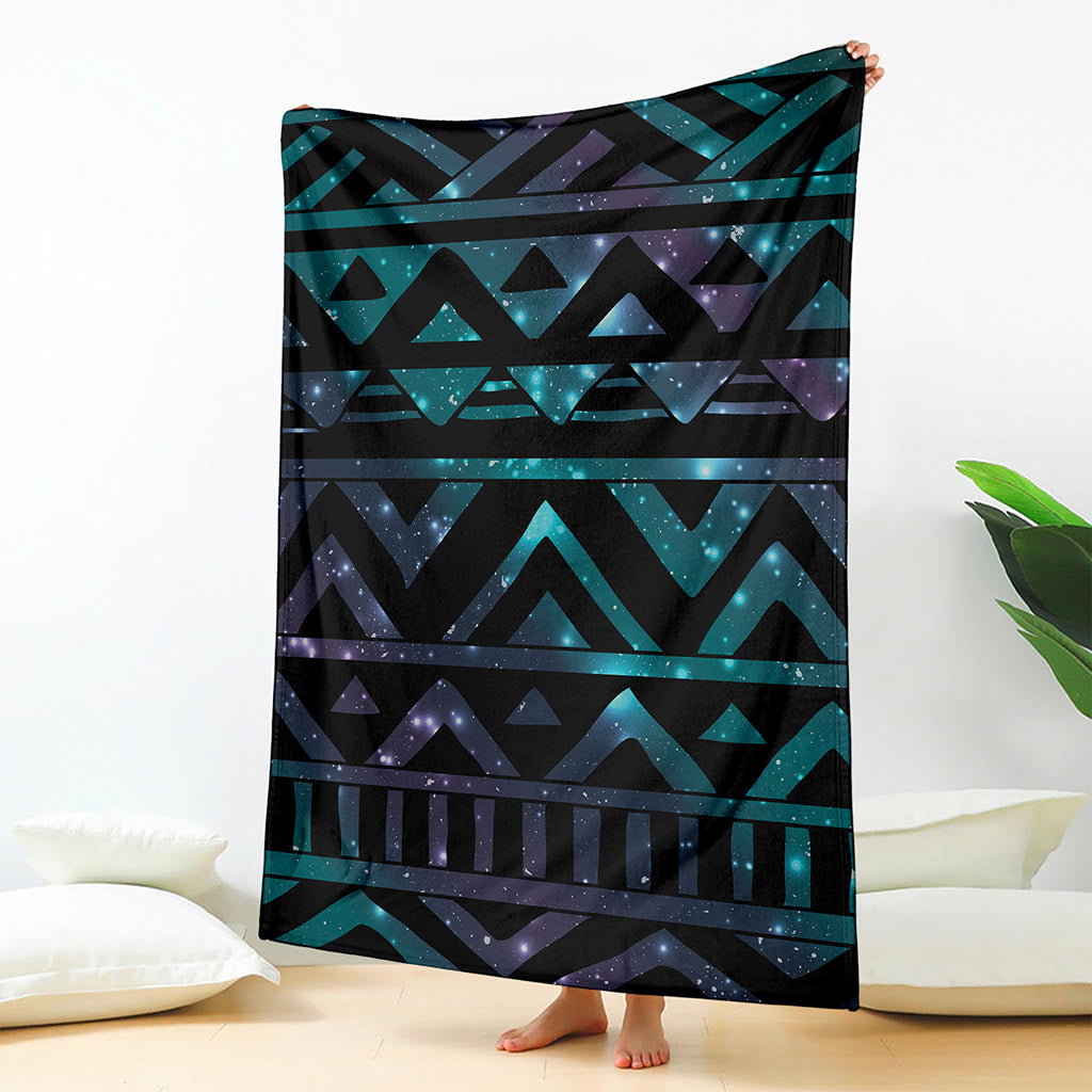 Aztec Tribal Galaxy Pattern Print Blanket