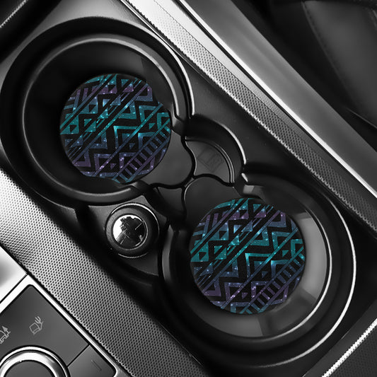 Aztec Tribal Galaxy Pattern Print Car Coasters