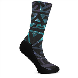 Aztec Tribal Galaxy Pattern Print Crew Socks