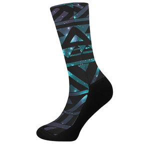 Aztec Tribal Galaxy Pattern Print Crew Socks