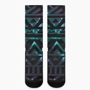 Aztec Tribal Galaxy Pattern Print Crew Socks