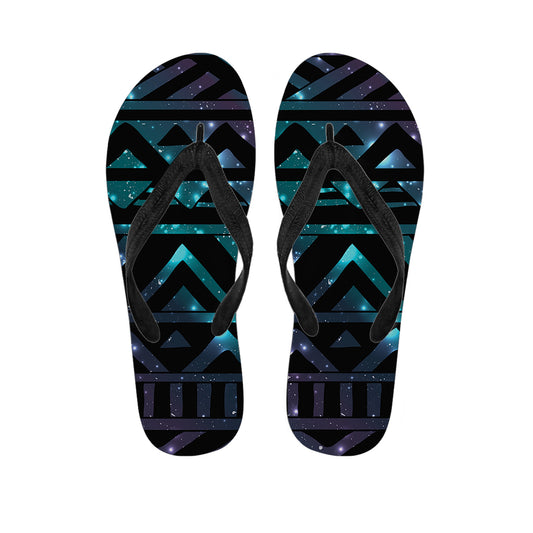 Aztec Tribal Galaxy Pattern Print Flip Flops