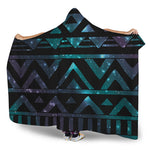 Aztec Tribal Galaxy Pattern Print Hooded Blanket