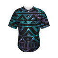 Aztec Tribal Galaxy Pattern Print Men's Baseball Jersey
