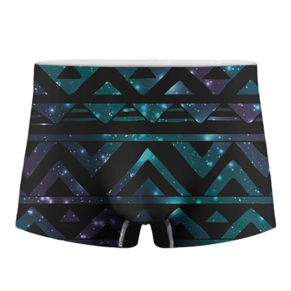 Aztec Tribal Galaxy Pattern Print Men's Boxer Briefs