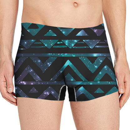 Aztec Tribal Galaxy Pattern Print Men's Boxer Briefs